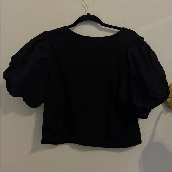 a new day Black Puff Sleeve Blouse - Picture 3 of 3